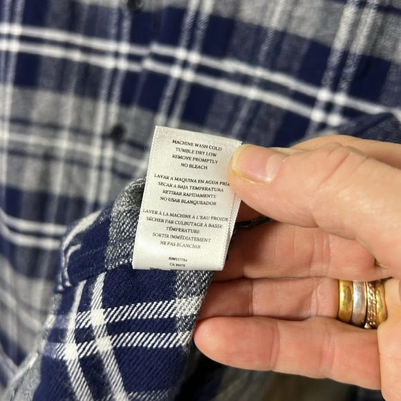 Rails Forrest Plaid Flannel Long Sleeve Button Down in Navy/Light Gray/White LG - Picture 11 of 11